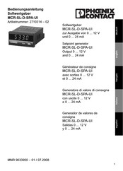 Phoenix Contact MCR-SL-D-SPA-UI Manuel D'utilisation