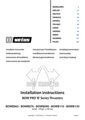 Vetus BOWB065 Instructions D'installation