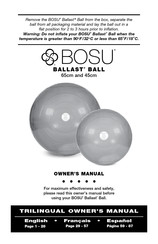 BOSU Ballast Ball Mode D'emploi