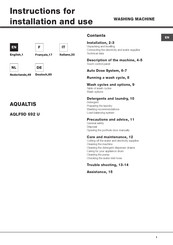 Hotpoint AQUALTIS AQLF9D 692 U Mode D'emploi