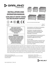 Garland GF SENTRY Série Instructions D'installation Et D'utilisation