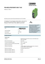 Phoenix Contact PSI-MOS-PROFIB/FO 850 T-SO Mode D'emploi