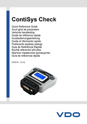 VDO ContiSys Check Guide De Référence Rapide