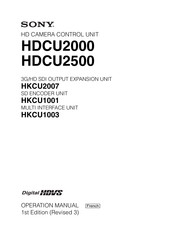 Sony HDCU2500 Manuel D'utilisation