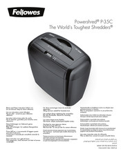 Fellowes Powershred P-35C Mode D'emploi