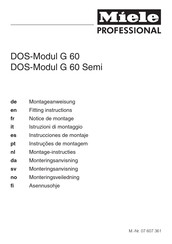 Miele professional DOS-Modul G 60 Semi Notice De Montage