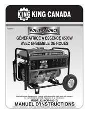 King Canada POWER FORCE KCG-6501G Manuel D'instructions