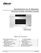 Dacor RNMD30S Instructions D'installation