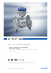 Krohne OPTIFLUX 4000 Notice Technique