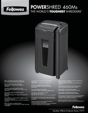 Fellowes POWERSHRED 460Ms Manuel