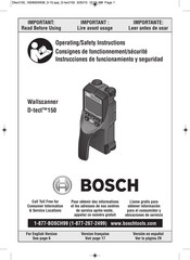 Bosch D-tect 150 Consignes De Fonctionnement/Sécurité