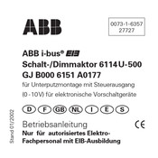 ABB GJ B000 6151 A0177 Mode D'emploi
