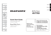 Marantz AV7703 Guide De Démarrage Rapide