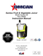 Omcan Santos 68 Manuel D'instructions