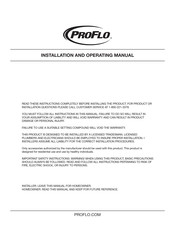 PROFLO PFW7236ALSKBS Manuel D'installation Et D'utilisation