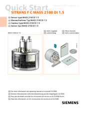 Siemens SITRANS F C MASS 2100 DI 1.5 Mode D'emploi