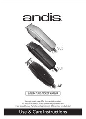 Andis SL3 Instructions D'utilisation Et D'entretien