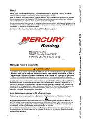 Mercury Racing Z Bravo HP525 EFI Mode D'emploi