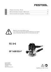 Festool OF 1400 EQ-F Notice D'utilisation D'origine
