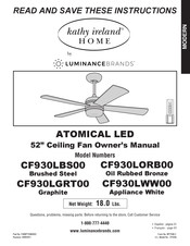 Luminance Brands KATHY IRELAND ATOMICAL LED CF930LBS00 Mode D'emploi