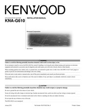 Kenwood KNA-G610 Manuel D'installation