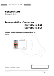 Convotherm CONVOTHERM OSP Manuel D'entretien
