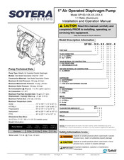 Sotera SP100-10 Série Manuel D'installation Et D'utilisation