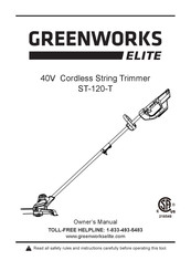 GreenWorks ELITE ST-120-T Guide D'utilisation