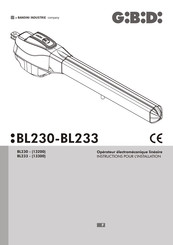 Bandini Industrie GiBiDi BL230 Instructions Pour L'installation
