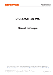 Dictator DICTAMAT 50 WS Manuel Technique