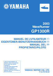 Yamaha Motor WaveRunner GP1300R Manuel De L'utilisateur