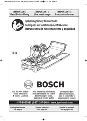 Bosch TC10 Consignes De Fonctionnement/Sécurité