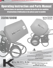 Kushlan Products 600W Instructions D'utilisation