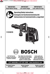Bosch 11316EVS Consignes De Fonctionnement/Sécurité