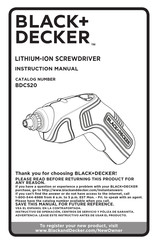 Black & Decker BDCS20 Manuel D'instructions