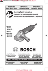 Bosch 1810PSD Consignes De Fonctionnement/Sécurité