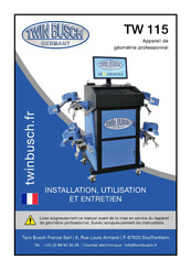 twin busch TW 115 Guide D'installation, D'utilisation Et D'entretien