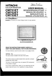 Hitachi CM751ET Manuel Utilisateur