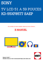 Sony Bravia KD-75XF85 Série Guide De Référence