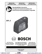 Bosch GPL 2 Consignes De Fonctionnement/Sécurité