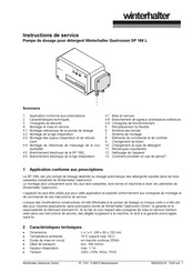 Winterhalter Gastronom SP 166 L Instructions De Service