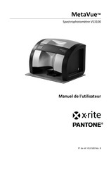 X-Rite PANTONE MetaVue VS3100 Manuel De L'utilisateur