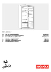 Franke FSDR 330 V NE F Manuel D'utilisation Et D'entretien