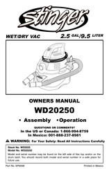 Stinger WD20250 Mode D'emploi