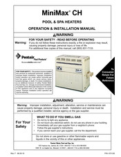 Pentair Pool Products MiniMax CH 400 Manuel De Montage Et D'utilisation