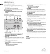 Behringer MicroMon MA400 Manuel D'instructions