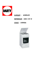 Gorenje GMN 134 W Mode D'emploi