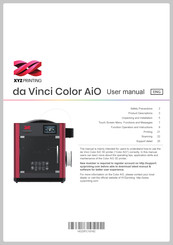 XYZ Printing da Vinci Color AiO Manuel De L'utilisateur