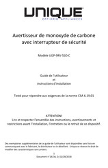 Unique UGP-9RV-SSO-C Guide De L'utilisateur Et Instructions D'installation