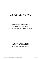 Ambassade de Bourgogne CSG 410 CK Manuel D'installation